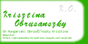 krisztina obrusanszky business card